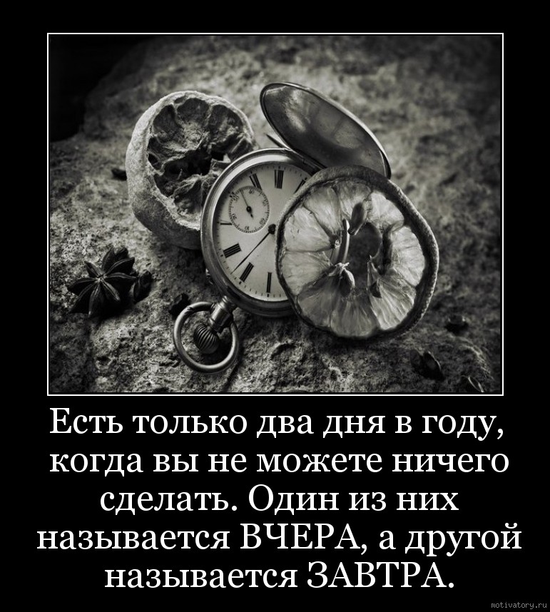 В жизни есть два. Есть только два дня в году. Есть только два дня в году когда нельзя. Есть только два дня в году когда вы не можете ничего сделать. Есть только два дня в году когда нельзя ничего сделать один.